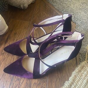 Nine West Women's Deep Purple Velvet Heels worn maybe 2 times